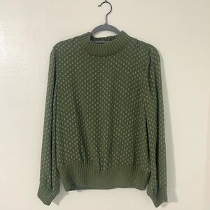 DR2 Robin Swiss-Dot Mock-Neck Blouse